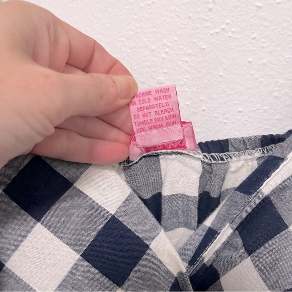 SHE’S COOL Vintage Y2K Navy & White Plaid Gingham 100% Cotton Dress Size 1X - Picture 4 of 9